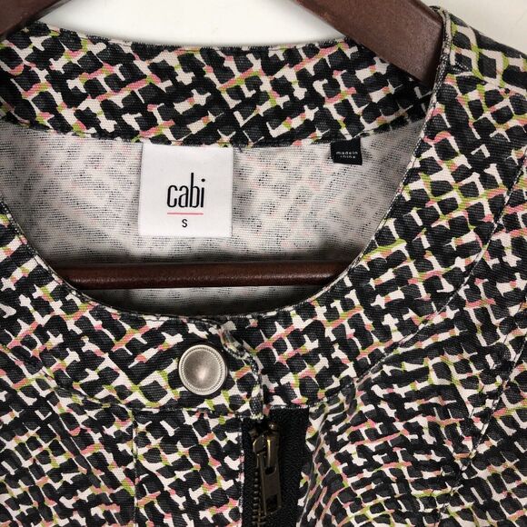 Cabi 5099 Cliffside Geometric Print Moto Jacket Women's Size Small Multi-color - Picture 3 of 7